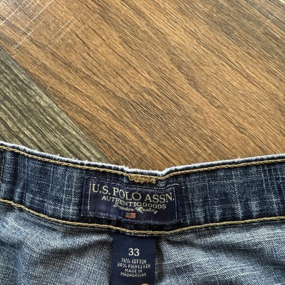 U.S. Polo Assn. Men’s Denim Carpenter Shorts Size 33 – Blue Jean Cargo Workwear - Picture 3 of 9